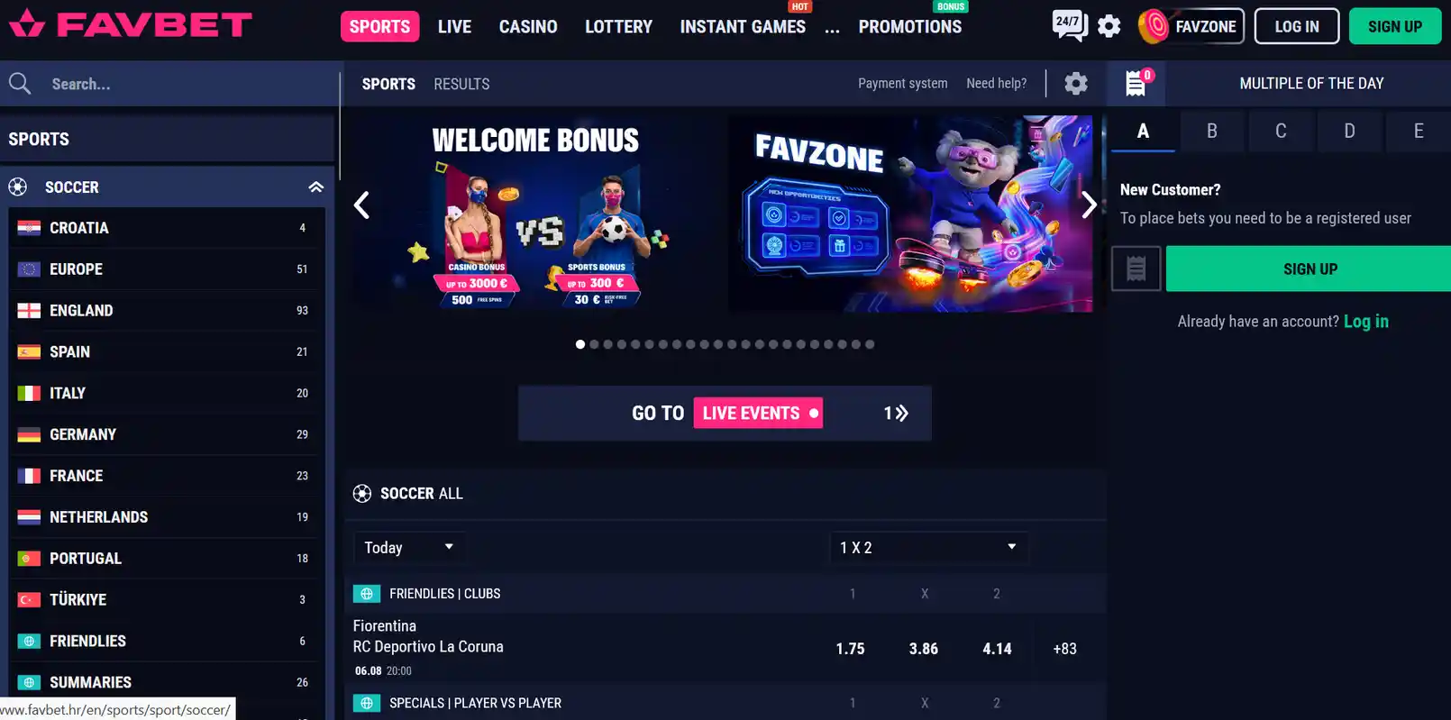 Home page of the Favbet Ukraine betting site Home page of the Favbet Ukraine betting site