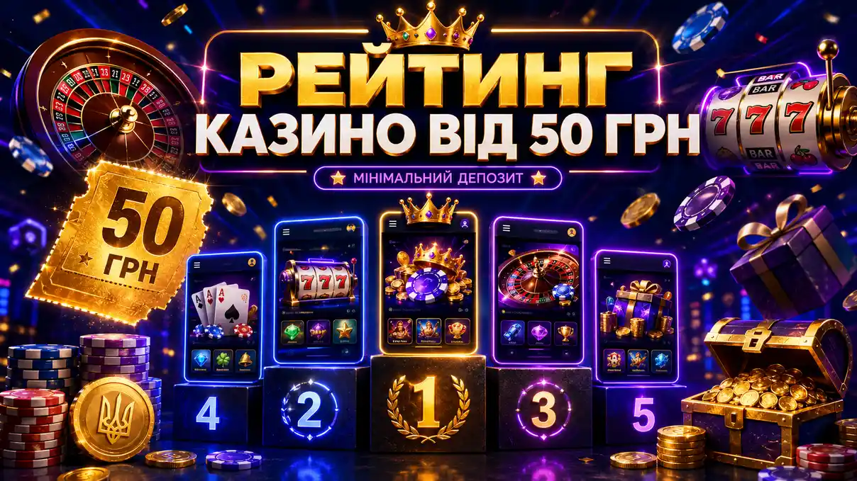 Ranking of 50 UAH minimum deposit casinos
