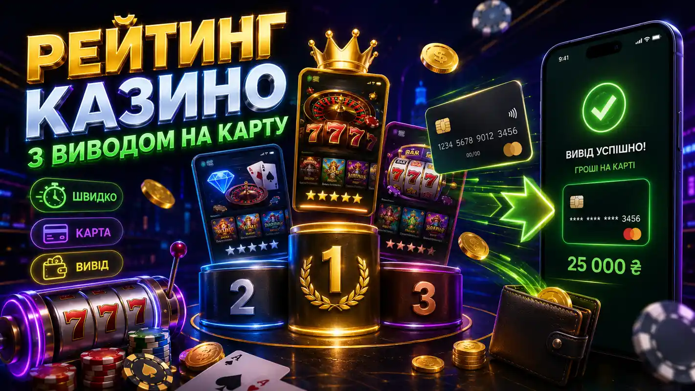 Главная картинка раздела рейтинга вывода средств из казино на банковскую карту