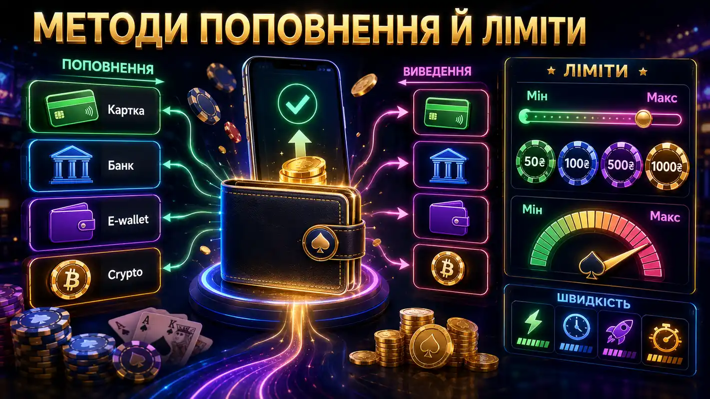 Deposit methods at a 50 UAH minimum deposit casino