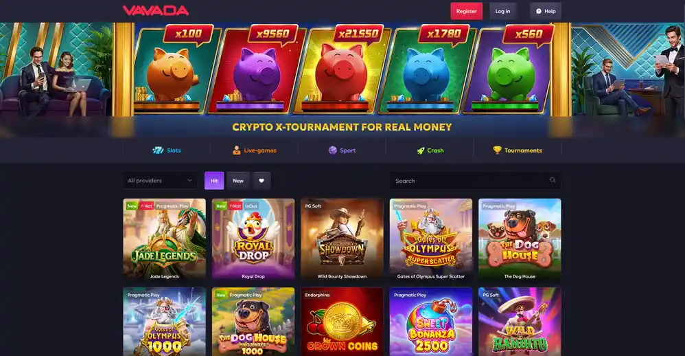Home page of Vavada Casino Ukraine