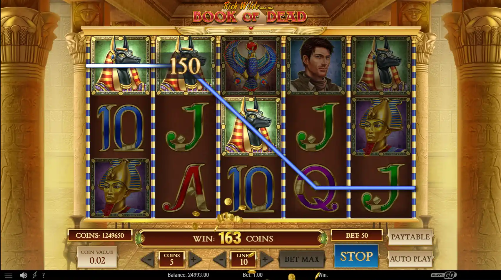 Геймплей видео слота Book of Dead от Play N Go