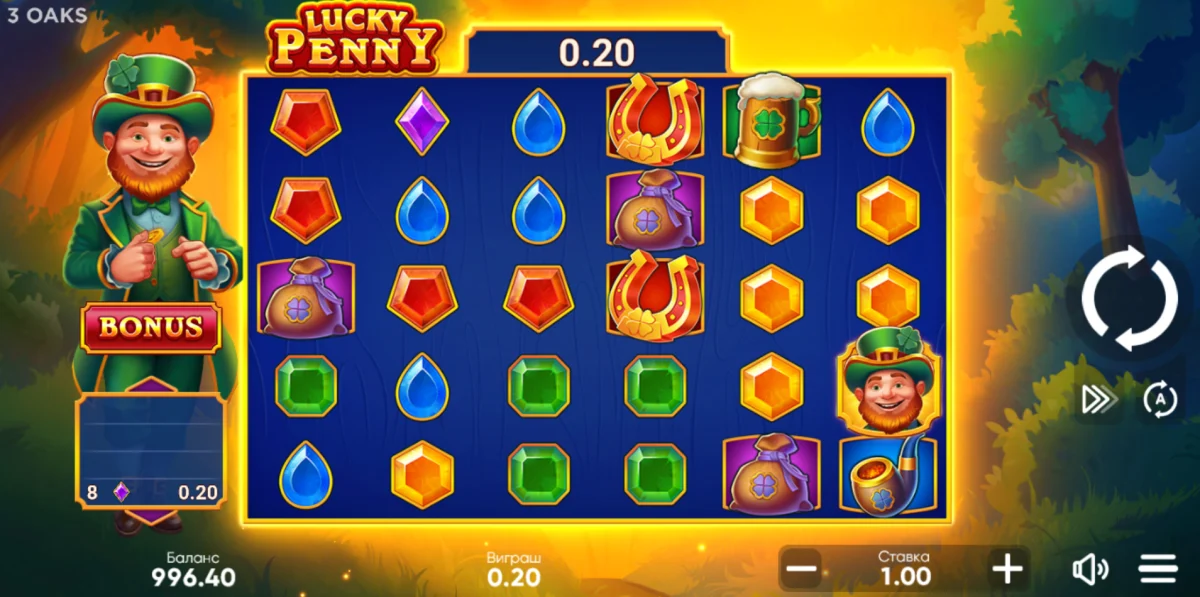 Gameplay video of the Lucky Penny slot by 3 Oaks Gaming